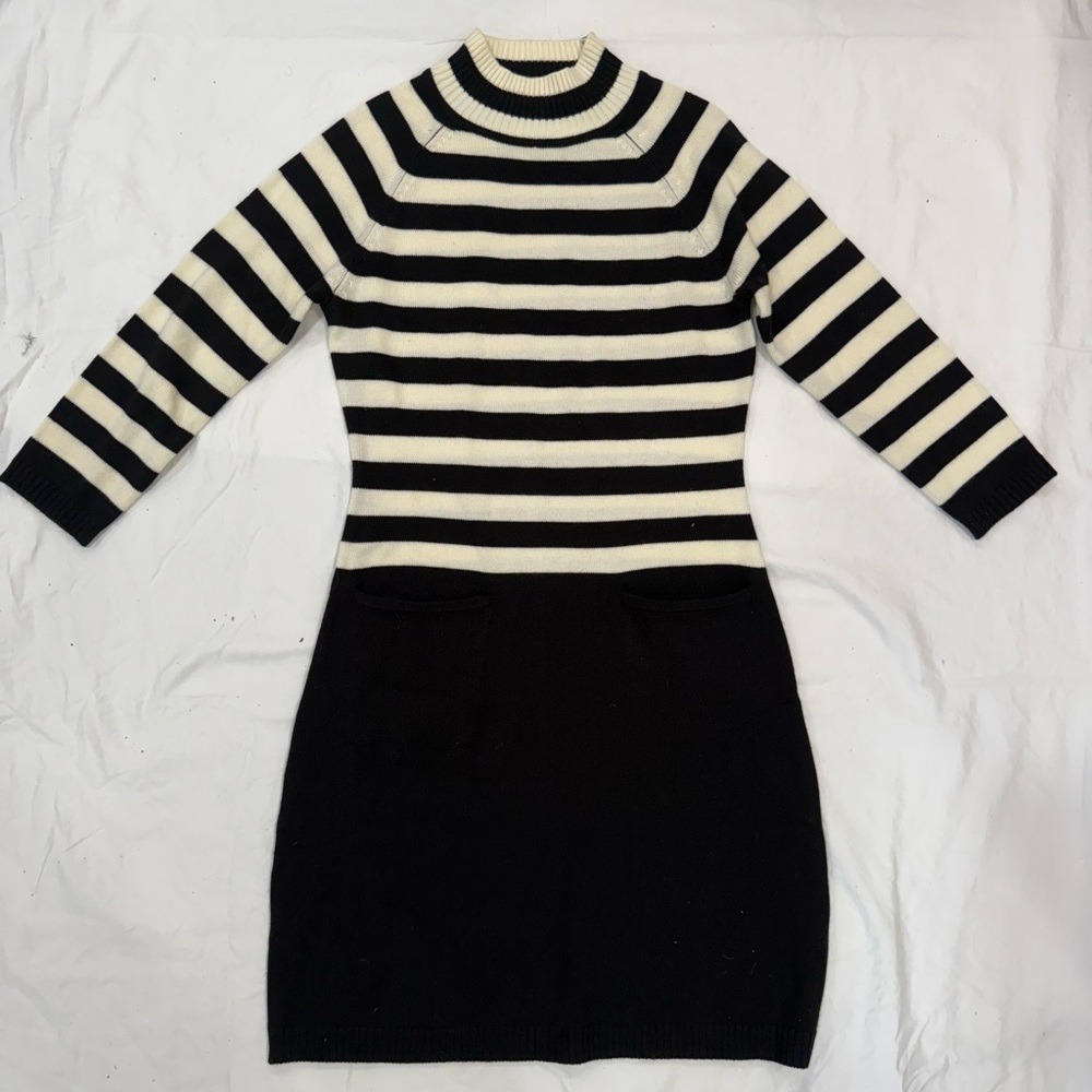 Calvin Klein Black and White Sweater Dress